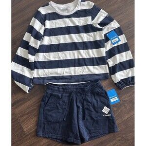 Columbia Sweatshirt & Shorts Lounge set 2 pieces  Navy blue/white